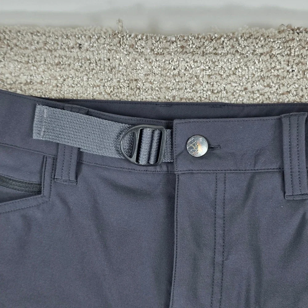 Stio Mens Pinedale Pant Black Outdoor Hiking Trail Pants Size 32R 32x32 Belted